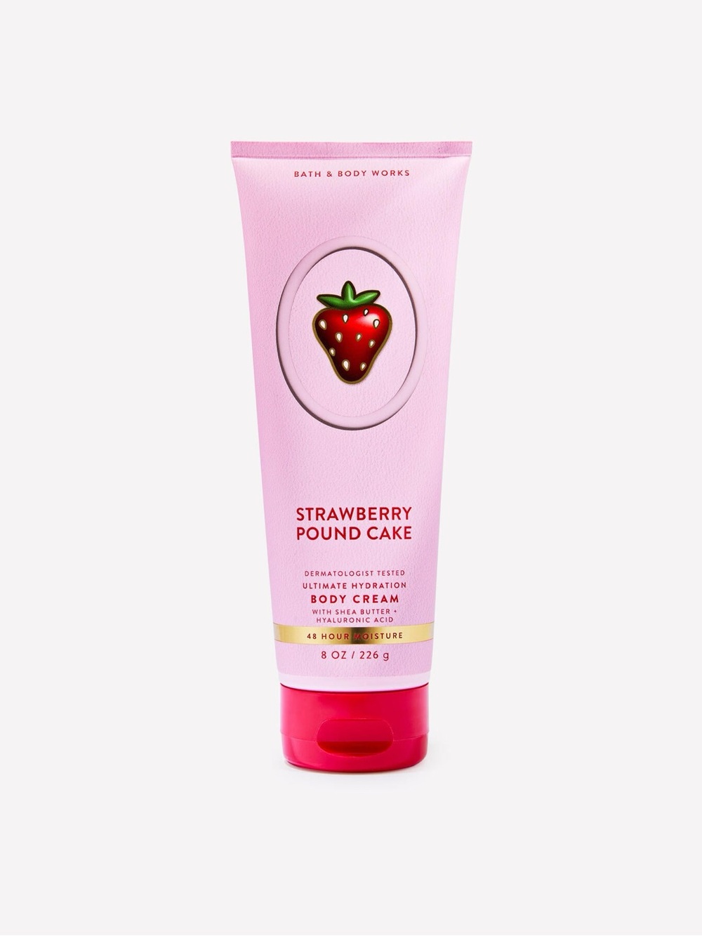 🍓🍰 Bath & Body Works Strawberry Pound Cake Body Cream 8oz 🧴✨